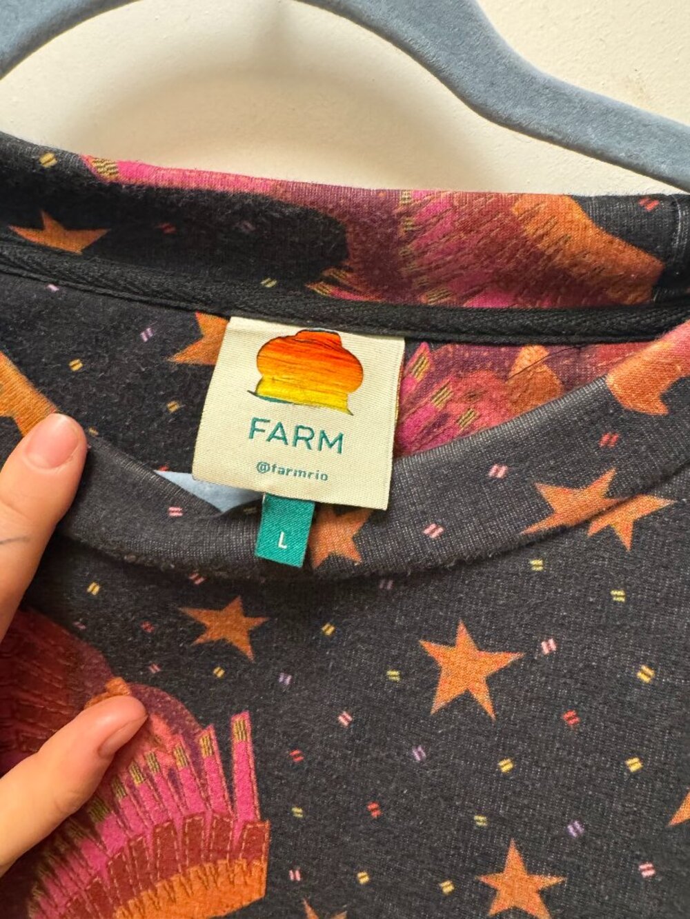 Farm Rio Mixed Print Tunic Sweatshirt Sz L - Picture 5 of 11